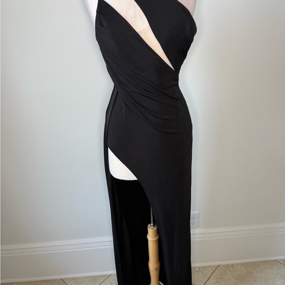 Katie May Black One-Shoulder Gown - Picture 2 of 4
